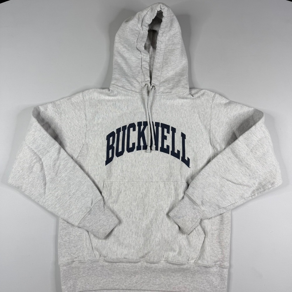 Vtg Champion Reverse Weave Hoodie Mens Small Gray Bucknell University Pullover